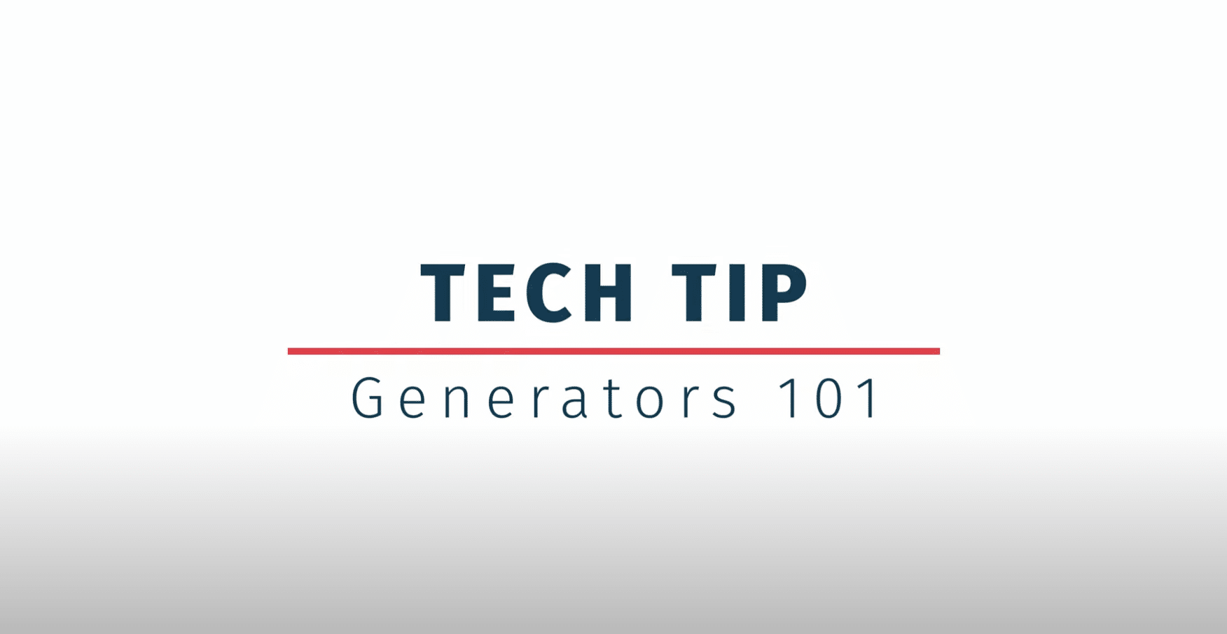 Generator tech tip
