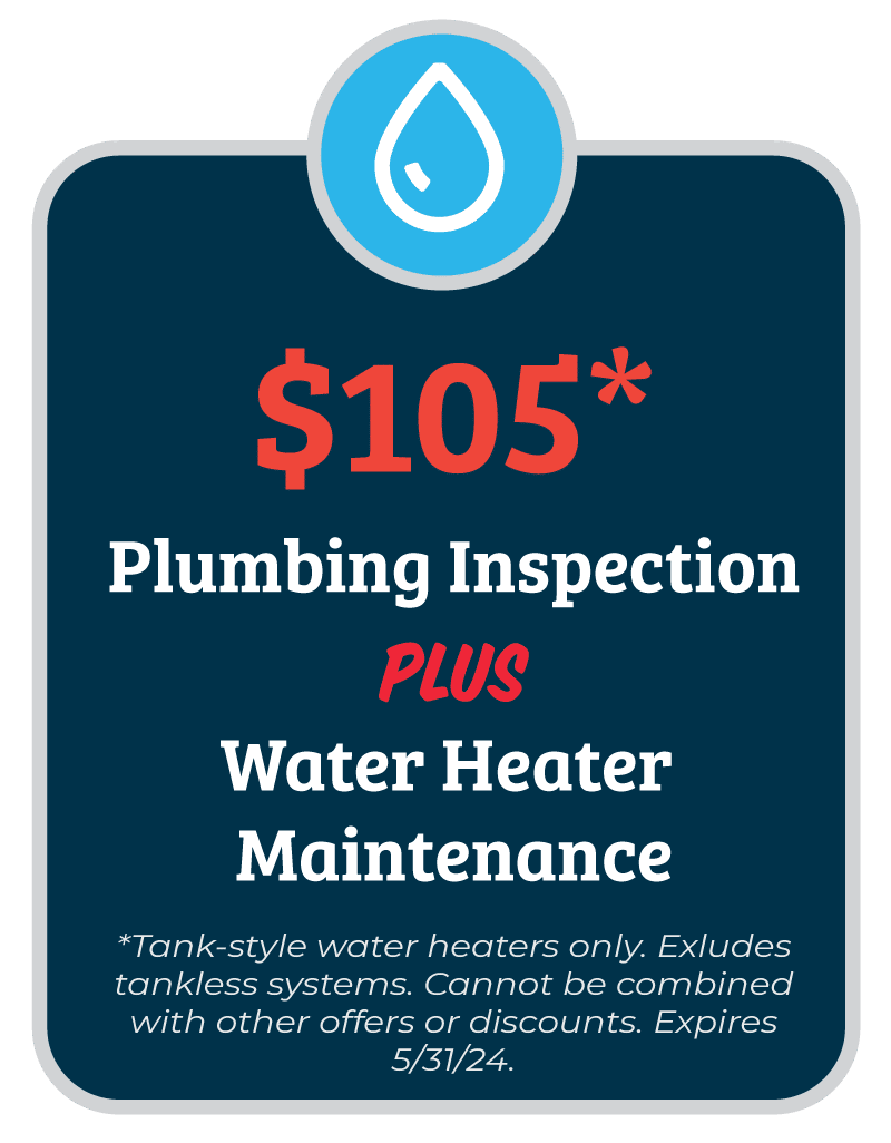 plumbing inspection special offer plus water heater maintenance